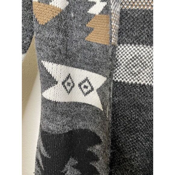 Sioni Size S Duster Cardigan Sweater Long Open Front Hood Southwestern - Picture 5 of 7